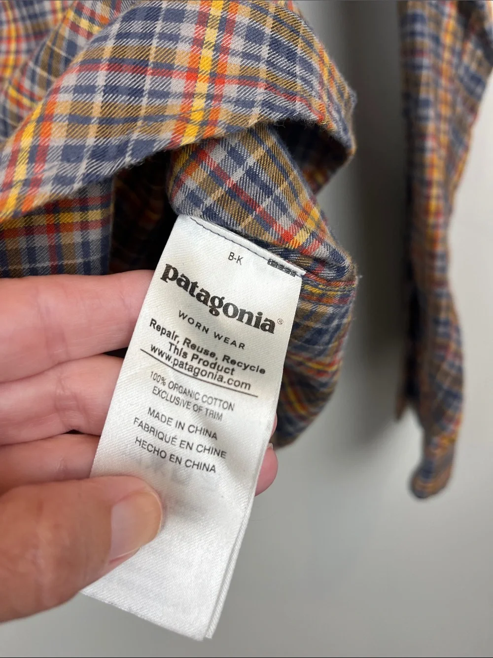 Patagonia Organic Pima Cotton Long-Sleeve Plaid Button-Down Shirt Men's Small